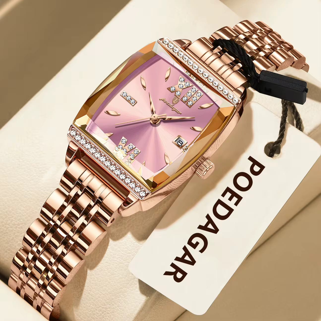 Luxury Rectangle Ladies Watches Waterproof Luminous stainless Steel Bracelet Quartz Watch for women