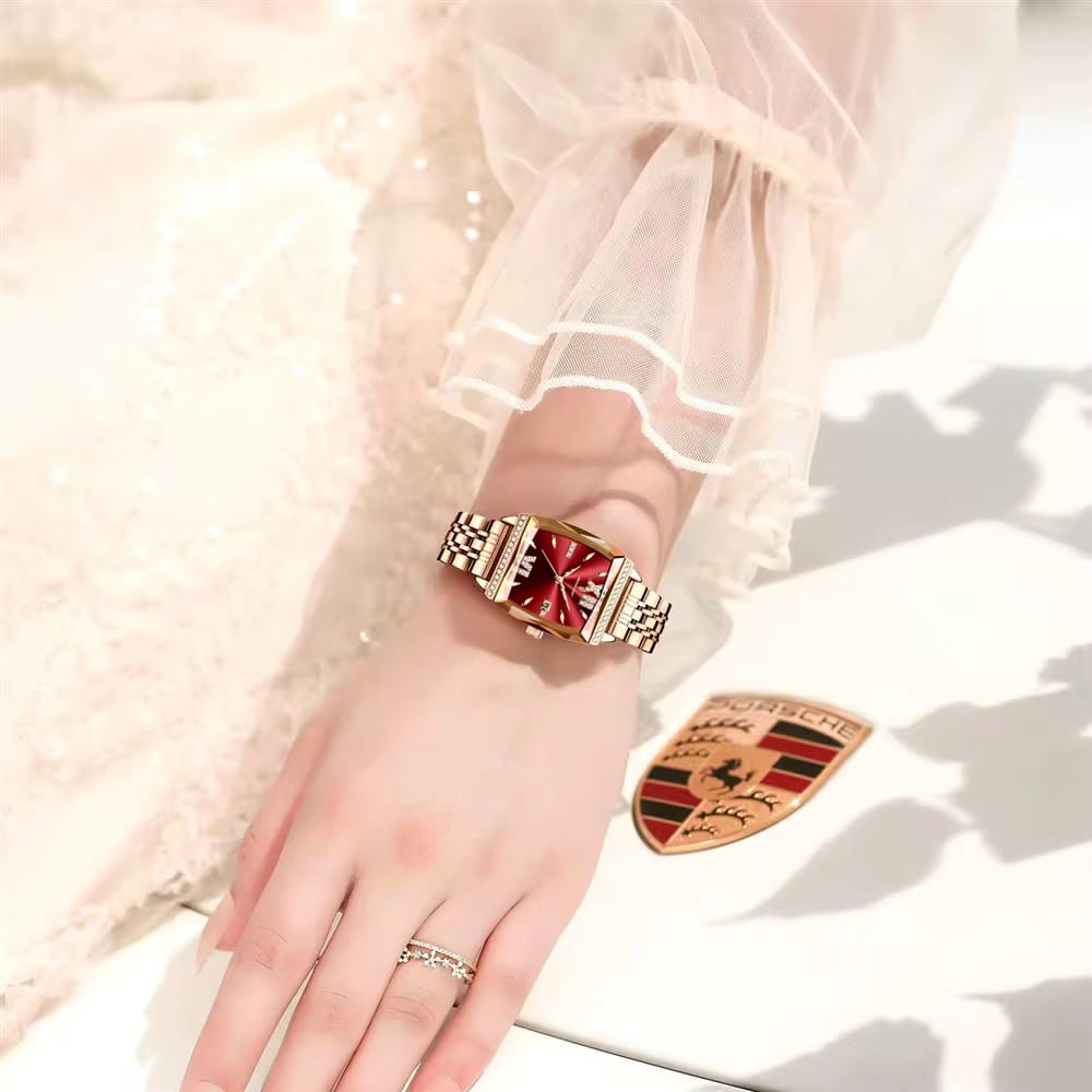 Luxury Rectangle Ladies Watches Waterproof Luminous stainless Steel Bracelet Quartz Watch for women