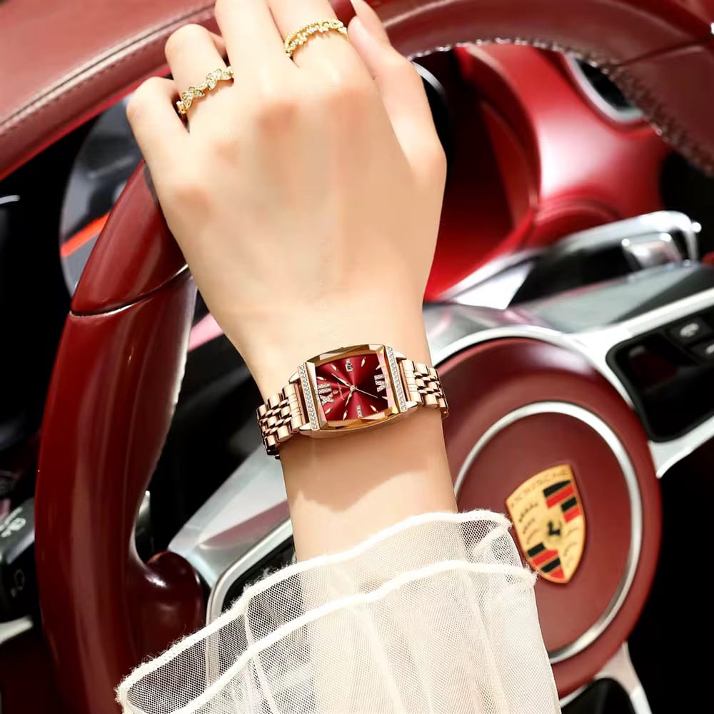 Luxury Rectangle Ladies Watches Waterproof Luminous stainless Steel Bracelet Quartz Watch for women