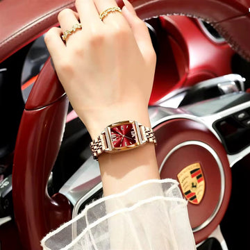 Luxury Rectangle Ladies Watches Waterproof Luminous stainless Steel Bracelet Quartz Watch for women