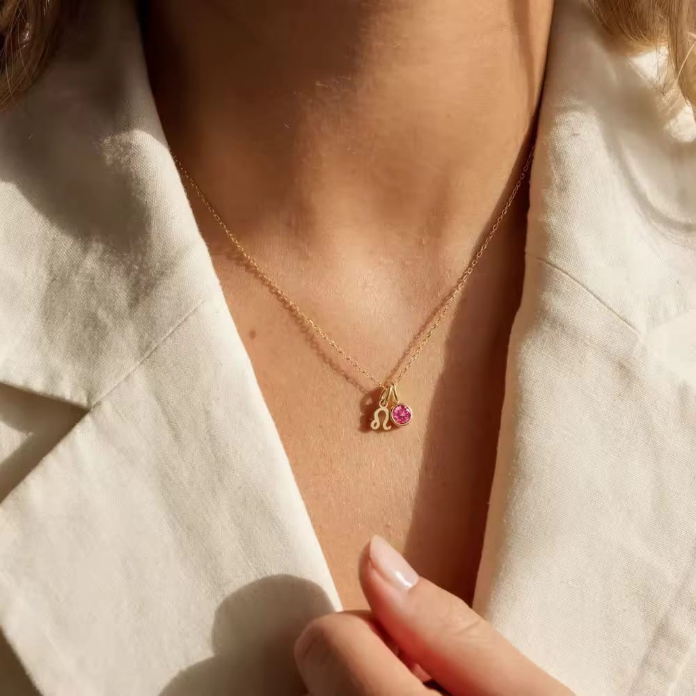 New 12 Zodiac signs Birthstone Necklace set stainless Steel DIY pendant Anniversary gift waterproof Handmade